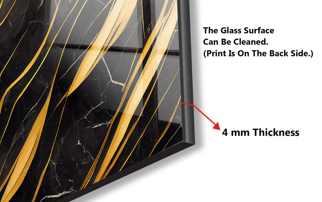 Golden Veins Luxurious - Glass Kitchen Backsplash-BacksplashArtworks