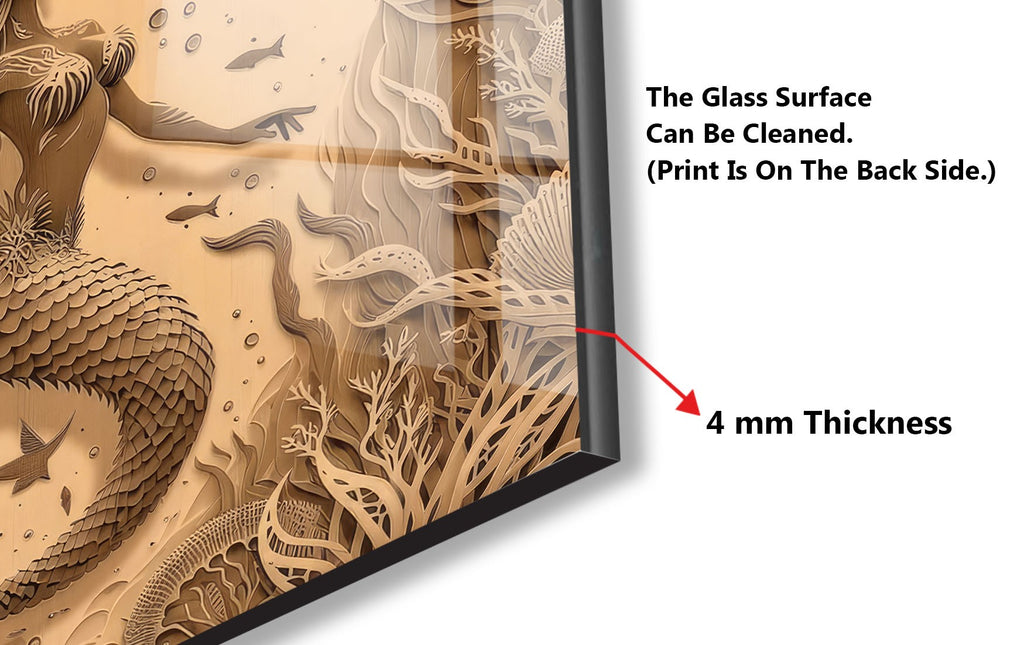 Sand Mermaid - Glass Kitchen Backsplash-BacksplashArtworks