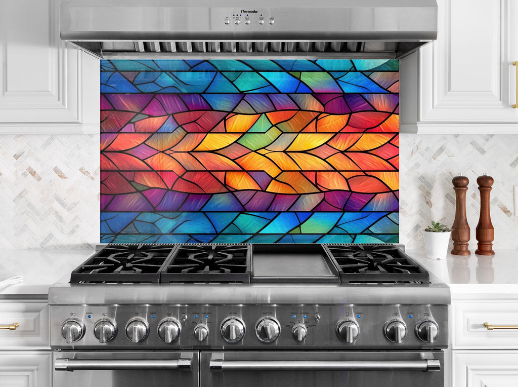 Vibrant Stained Colored - Glass Backsplash-BacksplashArtworks