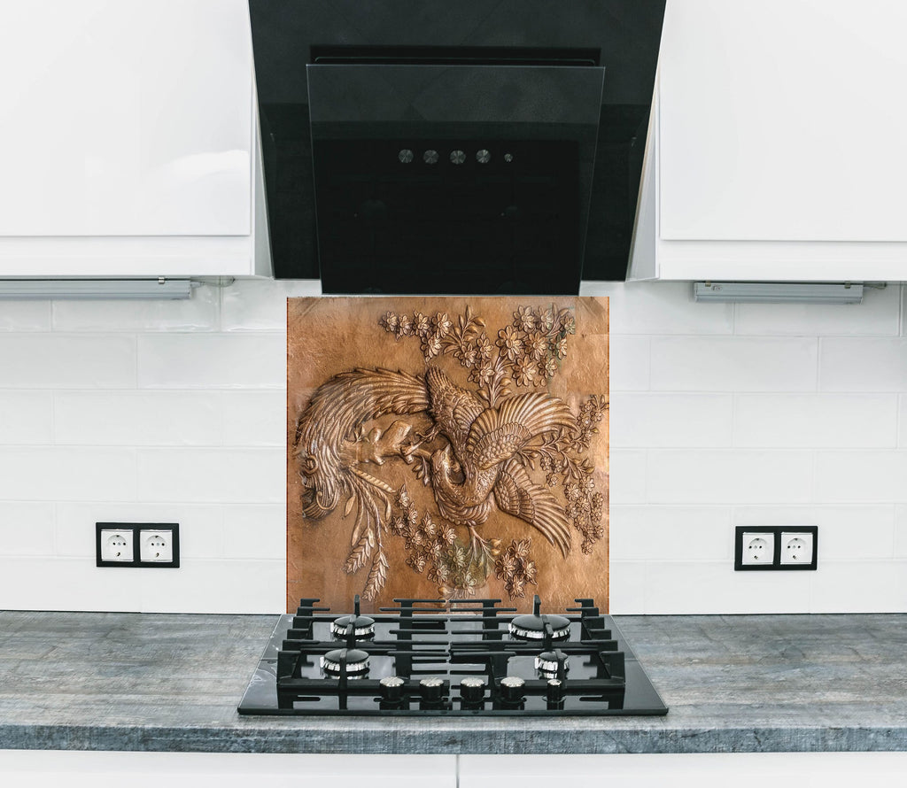 Majestic Phoenix Luxurious - Glass Kitchen Backsplash-BacksplashArtworks
