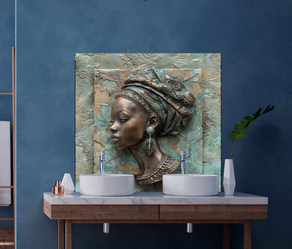 Regal African Queen - Glass Kitchen Backsplash-BacksplashArtworks