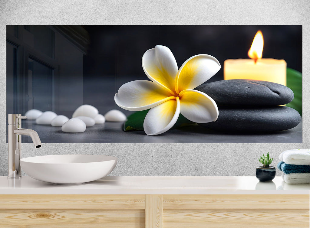 Zen & Spa Stones Tempered Glass Backsplash-BacksplashArtworks