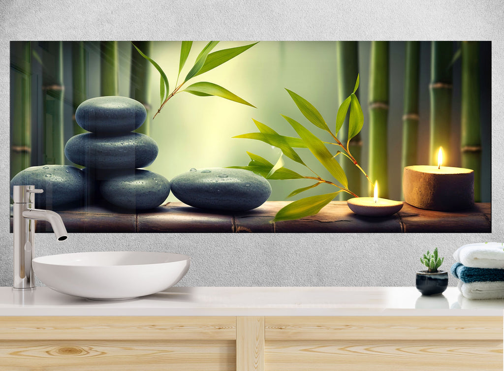 Zen Spa Stones Glass Backsplash-BacksplashArtworks