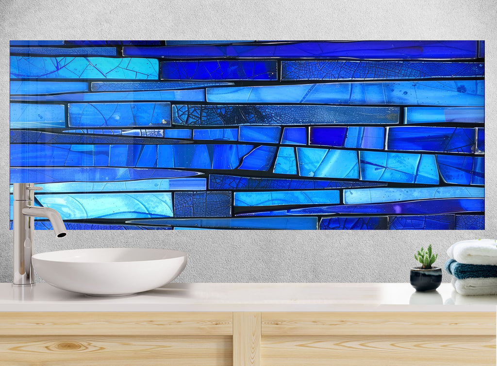 Sapphire Blue - Glass Kitchen Backsplash-BacksplashArtworks