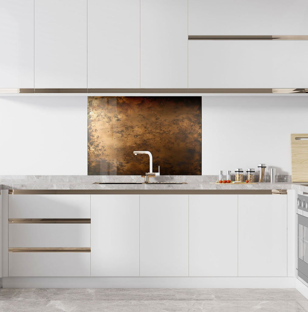Bronze Panel Abstract Glass Backsplash-BacksplashArtworks