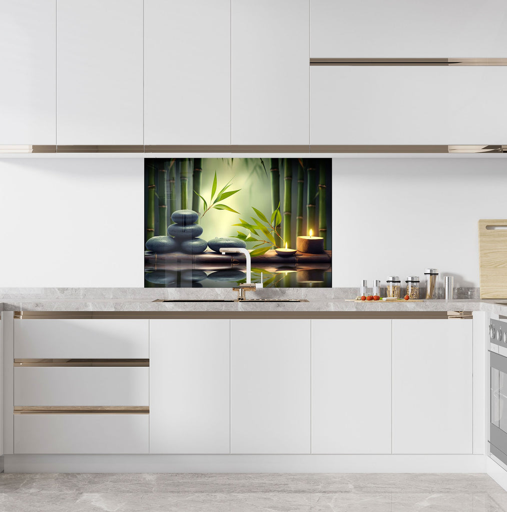 Zen Spa Stones Glass Backsplash-BacksplashArtworks