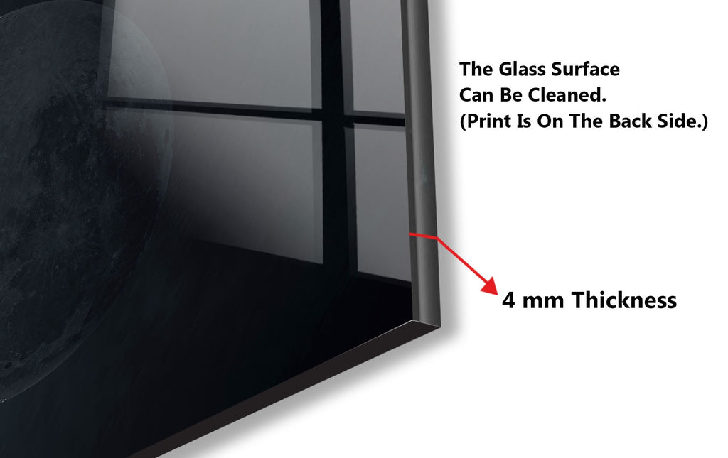 Lunar Eclipse Moon Wall Art - Tempered Glass Kitchen Backsplash-BacksplashArtworks