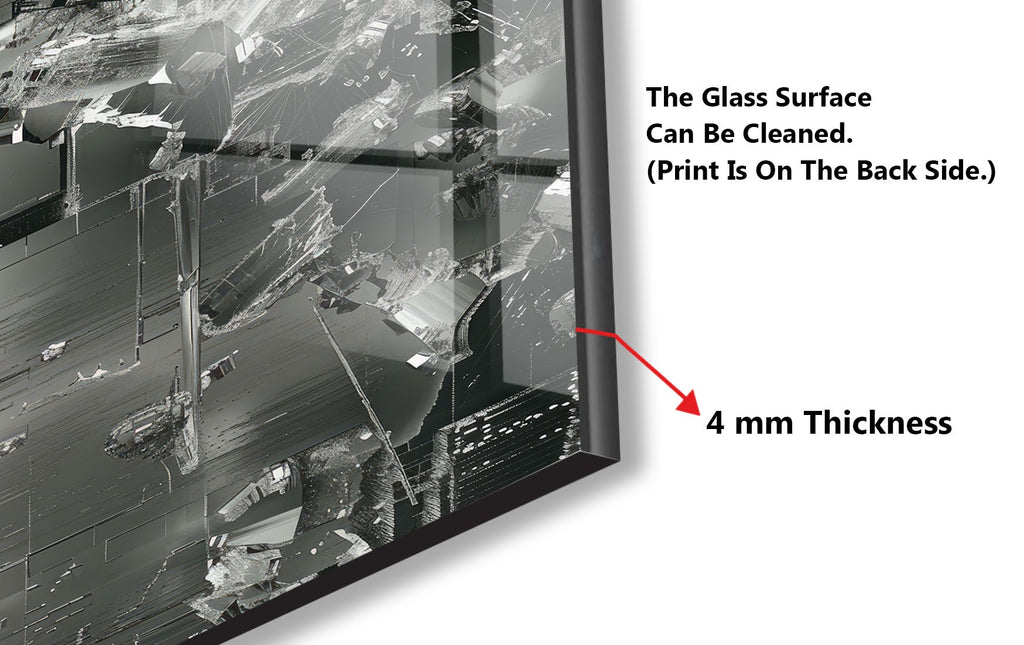Futuristic Metallic - Glass Kitchen Backsplash-BacksplashArtworks
