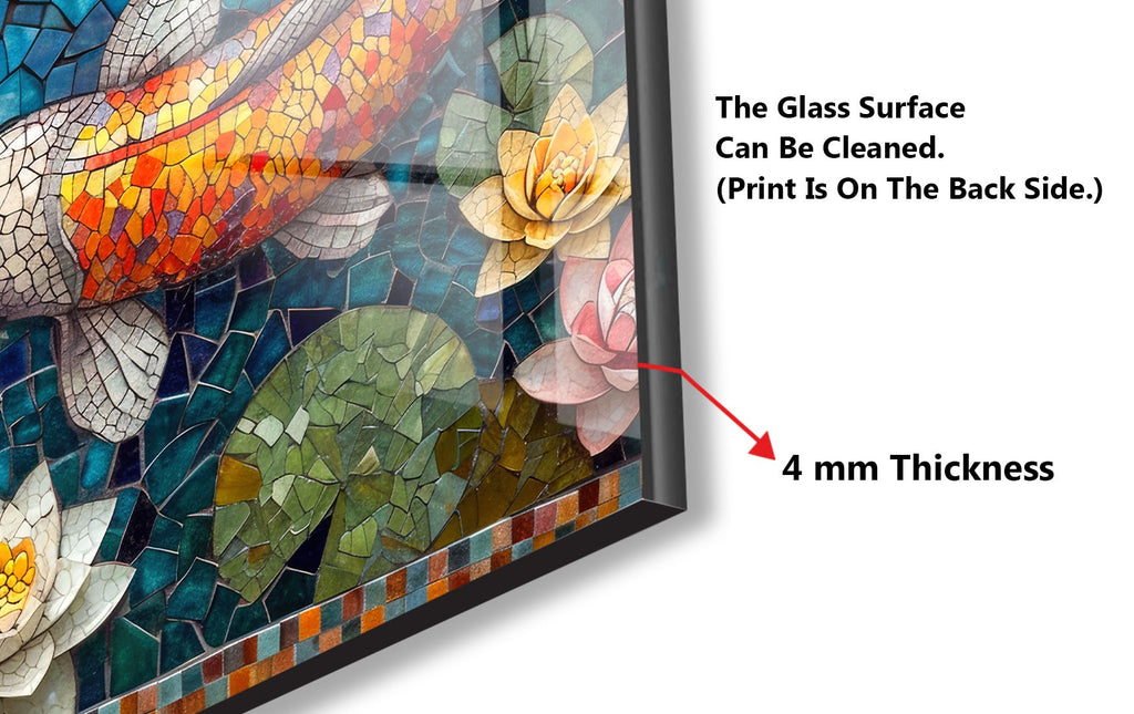 Mosaic Koi Fish – Glass Kitchen Backsplash-BacksplashArtworks