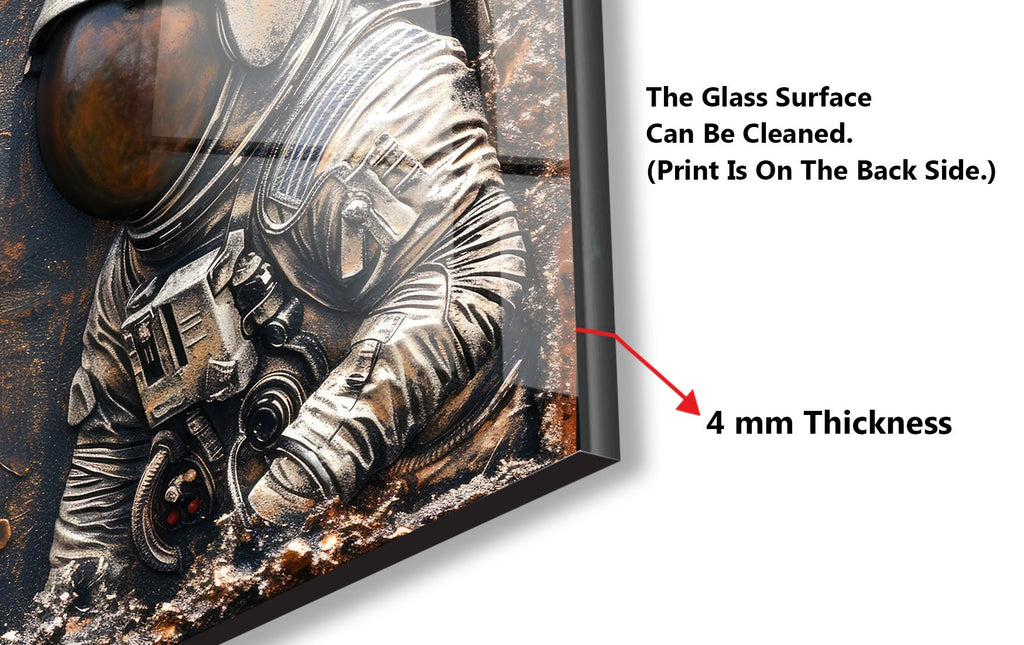 Astronaut in Space Glass Kitchen Backsplash – Galaxy Exploration Design-BacksplashArtworks