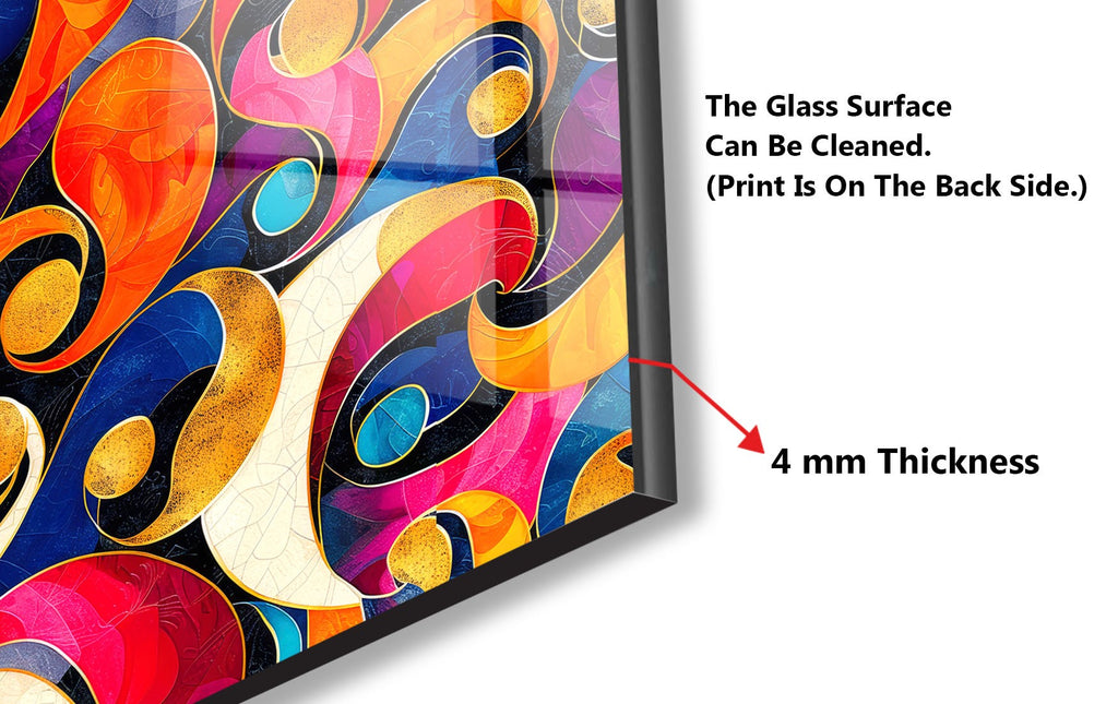 Abstract Tempered Glass Backsplash-BacksplashArtworks