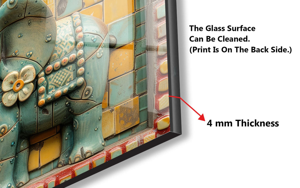 Enchanted Elephant Mosaic – Glass Kitchen Backsplash-BacksplashArtworks