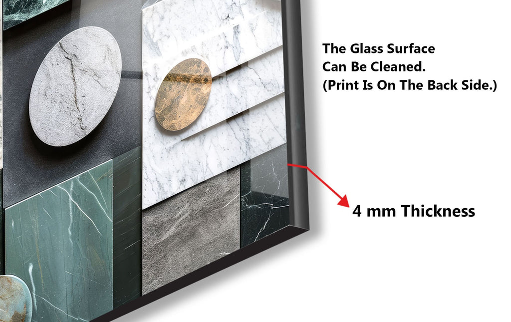 Modern Geometric Marble - Glass Kitchen Backsplash-BacksplashArtworks