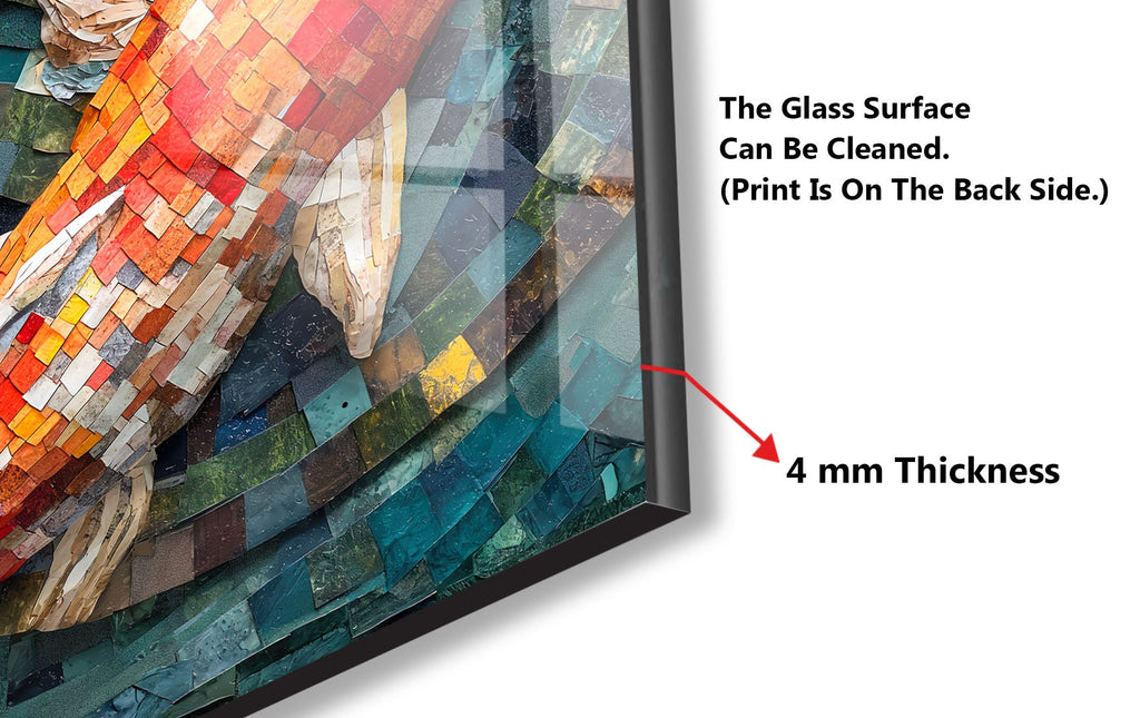 Mosaic Glass Kitchen Backsplash with Colorful Koi Fish Design-BacksplashArtworks