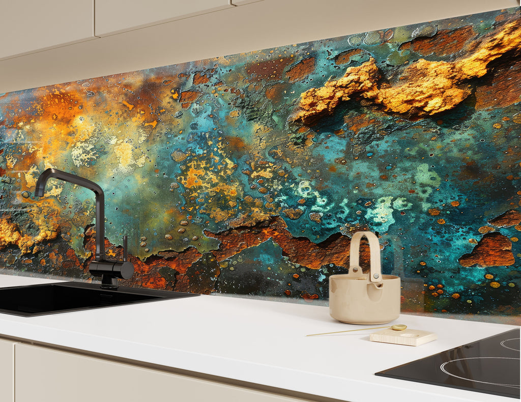Abstract Tempered Glass Backsplash-BacksplashArtworks