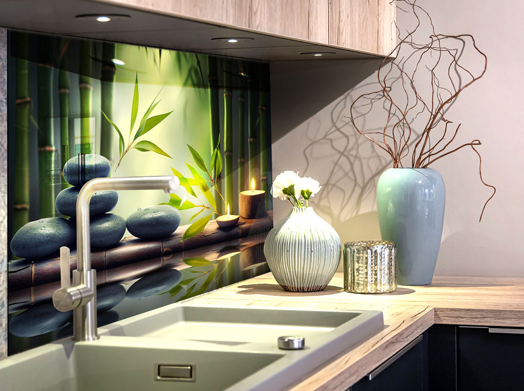 Zen Spa Stones Glass Backsplash-BacksplashArtworks
