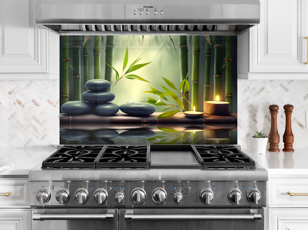 Zen Spa Stones Glass Backsplash-BacksplashArtworks