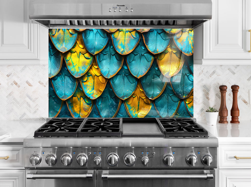 Abstract Tempered Glass Backsplash-BacksplashArtworks