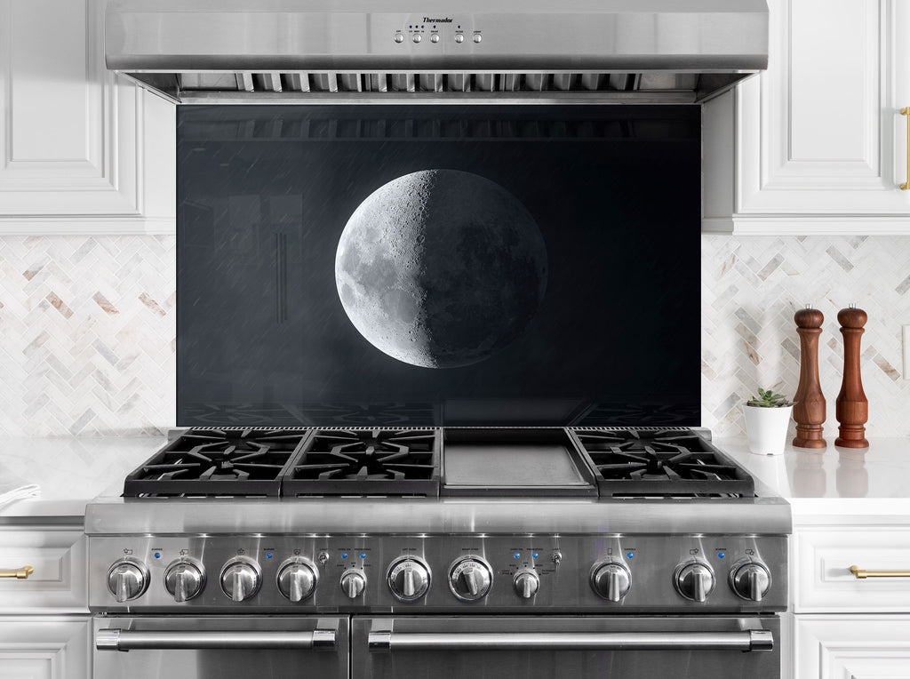 Lunar Eclipse Moon Wall Art - Tempered Glass Kitchen Backsplash-BacksplashArtworks