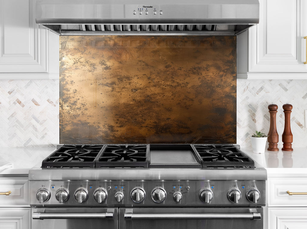 Bronze Panel Abstract Glass Backsplash-BacksplashArtworks