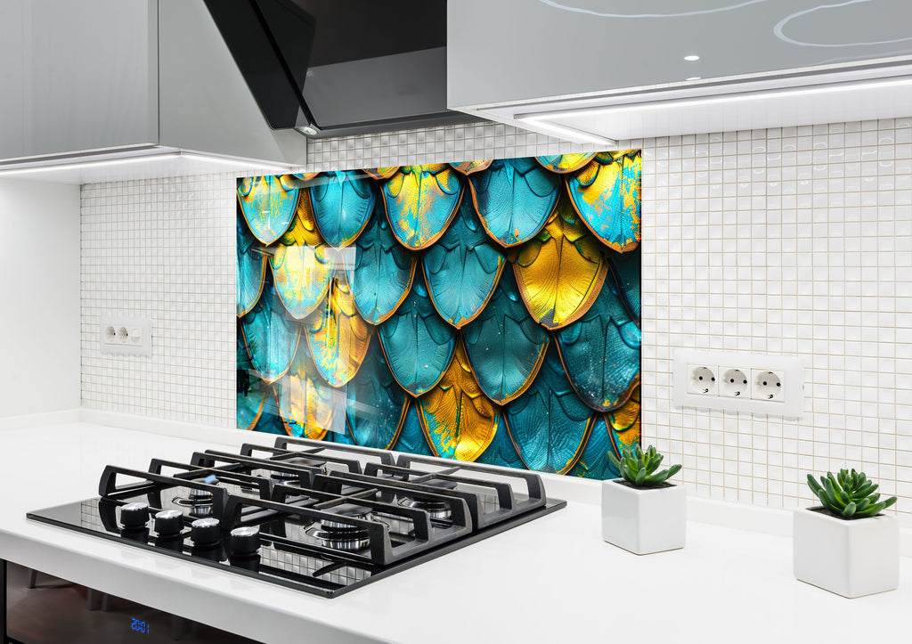Abstract Tempered Glass Backsplash-BacksplashArtworks