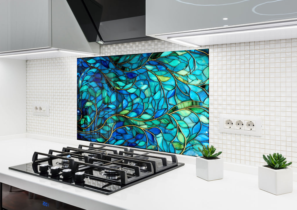 Ocean Breeze - Glass Kitchen Backsplash-BacksplashArtworks