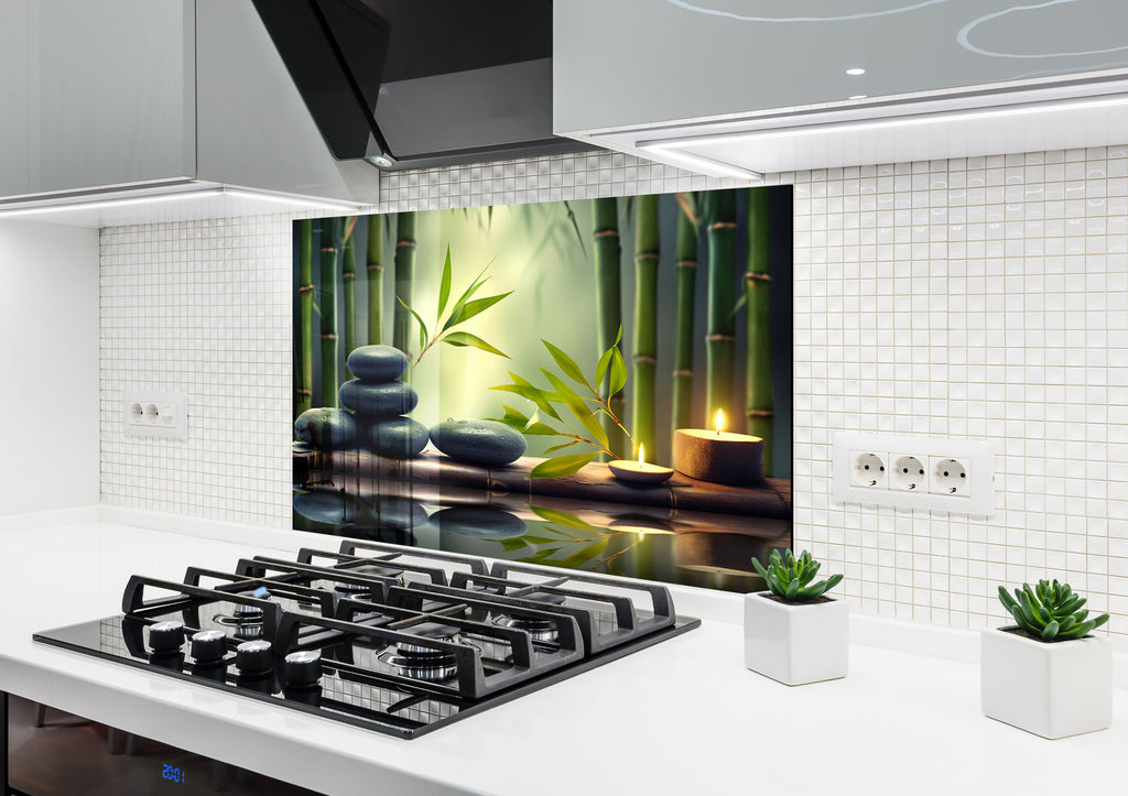 Zen Spa Stones Glass Backsplash-BacksplashArtworks