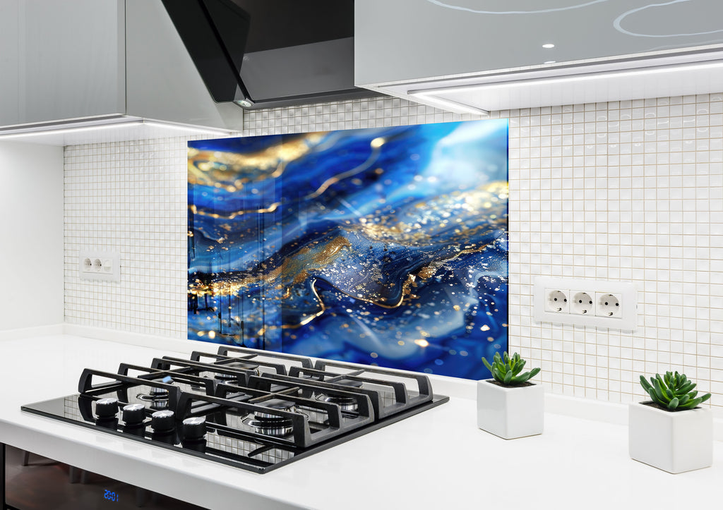 Abstract Tempered Glass Backsplash-BacksplashArtworks