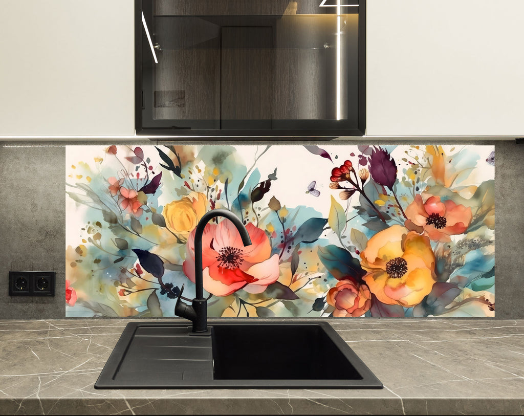 Flower Back Splashes for Kitchen