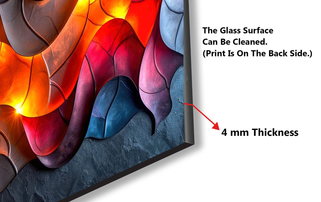 Fireside Flow – Glass Kitchen Backsplash-BacksplashArtworks