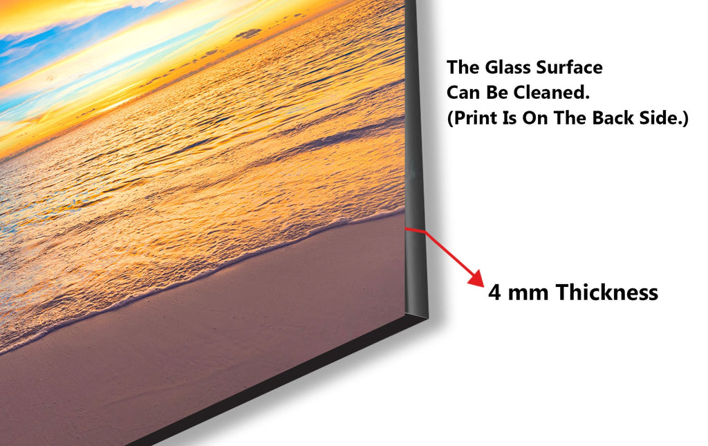 Vibrant Ocean Sunset Wall Art – Tempered Glass Kitchen Backsplash-BacksplashArtworks