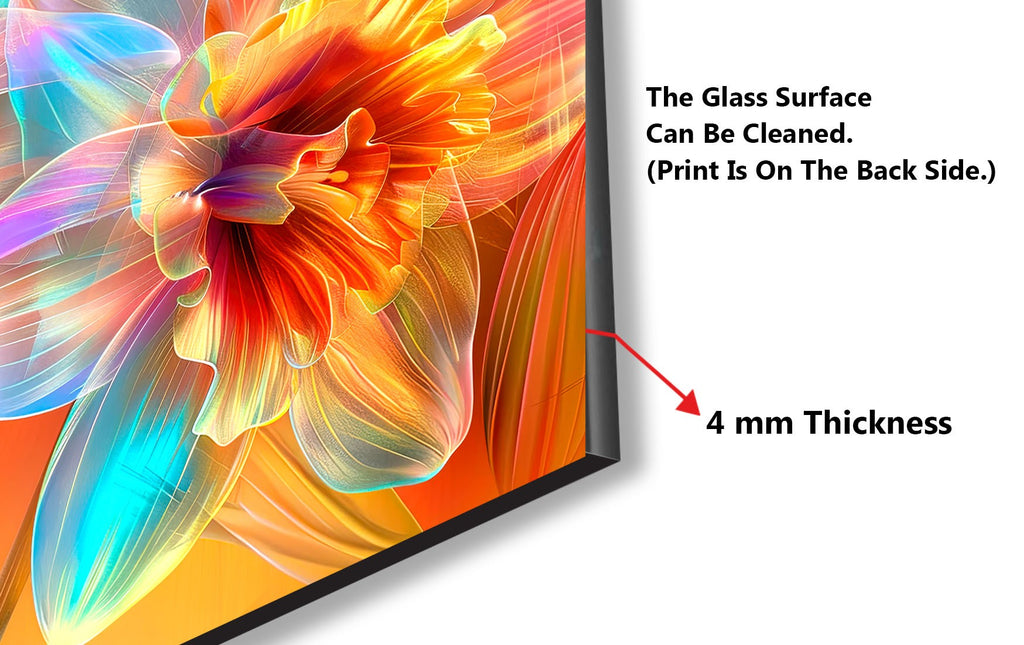 Vibrant Blossoms – Glass Kitchen Backsplash-BacksplashArtworks