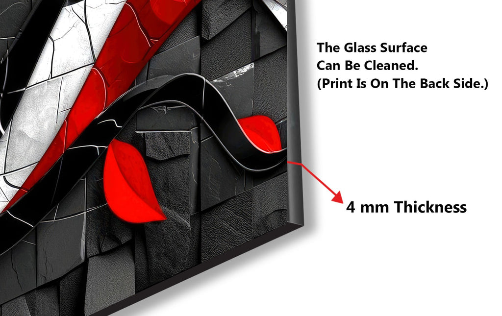 Crimson Wave – Glass Kitchen Backsplash-BacksplashArtworks