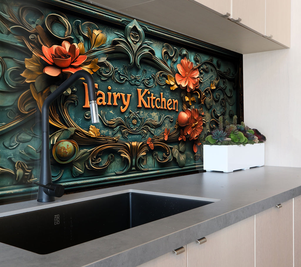 Fairy Tale Garden - Glass Kitchen Backsplash-BacksplashArtworks