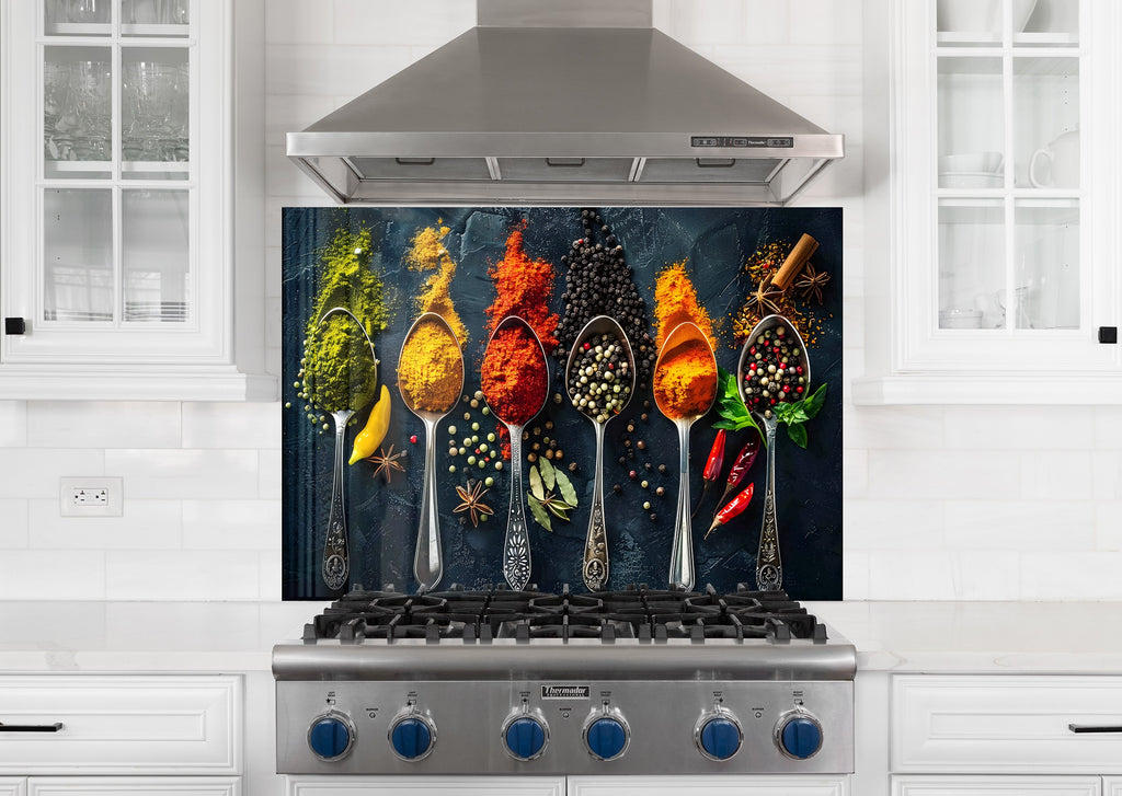Spice Explosion - Tempered Glass Kitchen Backsplash-BacksplashArtworks