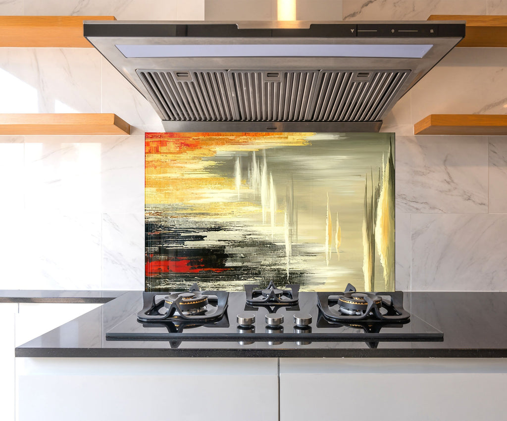 Abstract Elegance – Tempered Glass Kitchen Backsplash-BacksplashArtworks