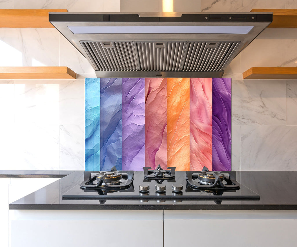 Waves of Color – Glass Kitchen Backsplash-BacksplashArtworks