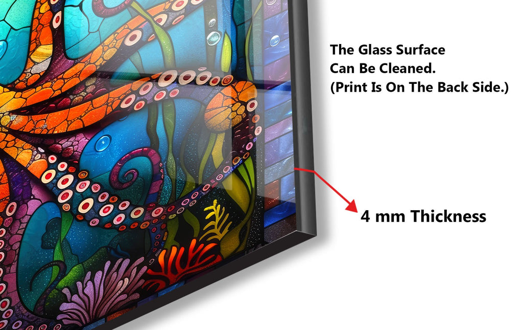 Vibrant Mosaic Octopus – Glass Kitchen Backsplash-BacksplashArtworks
