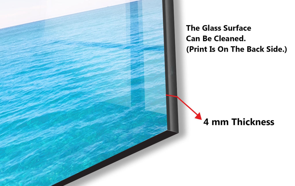 Crystal Blue Ocean Wall Art – Tempered Glass Kitchen Backsplash-BacksplashArtworks