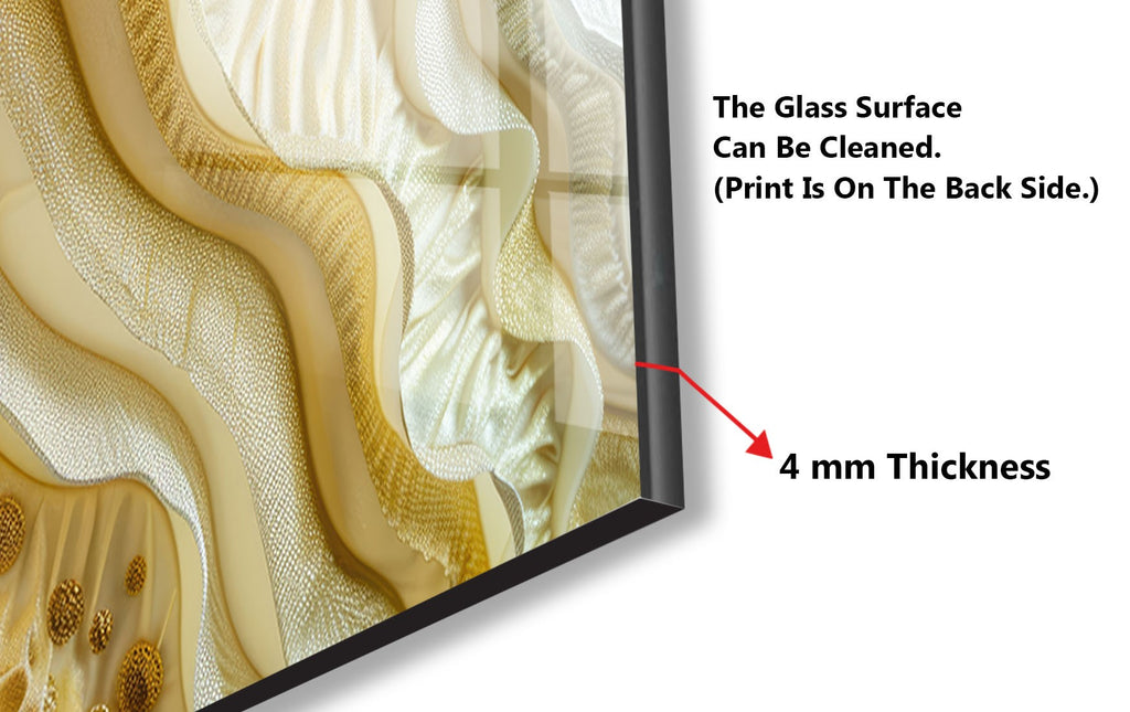 Golden Wave – Tempered Glass Kitchen Backsplash-BacksplashArtworks
