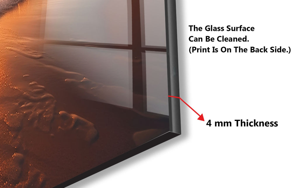 Golden Beach Sunset Wall Art – Tempered Glass Kitchen Backsplash-BacksplashArtworks