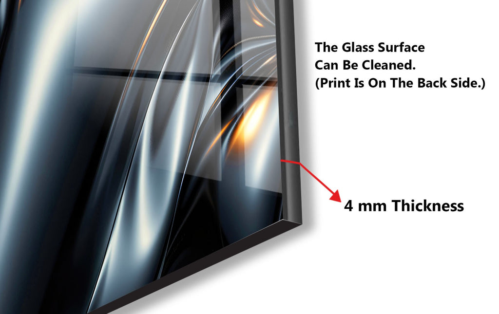 Sleek Metallic Flow - Glass Kitchen Backsplash-BacksplashArtworks