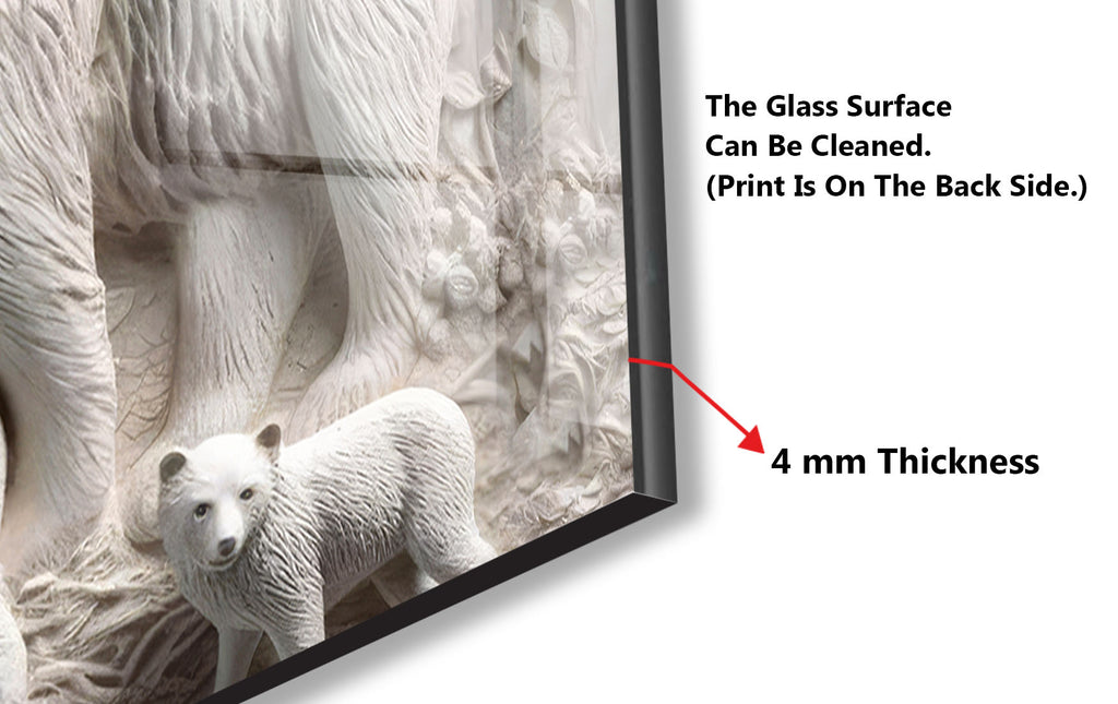 Polar Bear Wildlife – Glass Kitchen Backsplash-BacksplashArtworks
