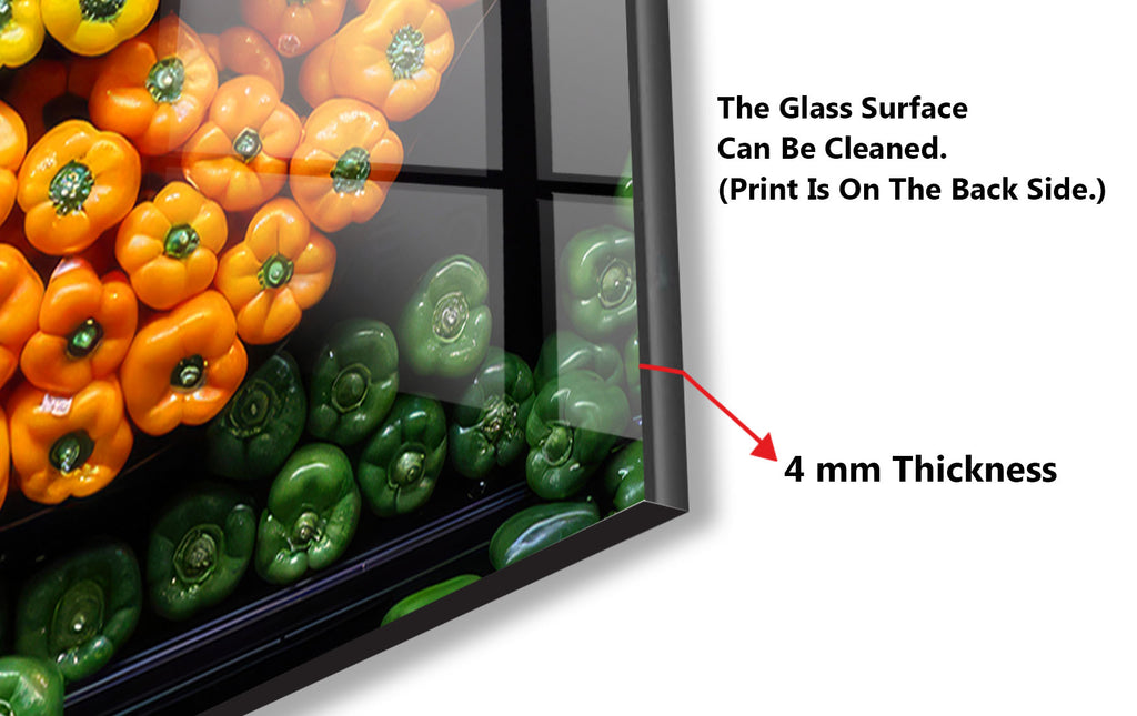 Colorful Bell Pepper Glass Kitchen Backsplash – Fresh Vegetable Design-BacksplashArtworks