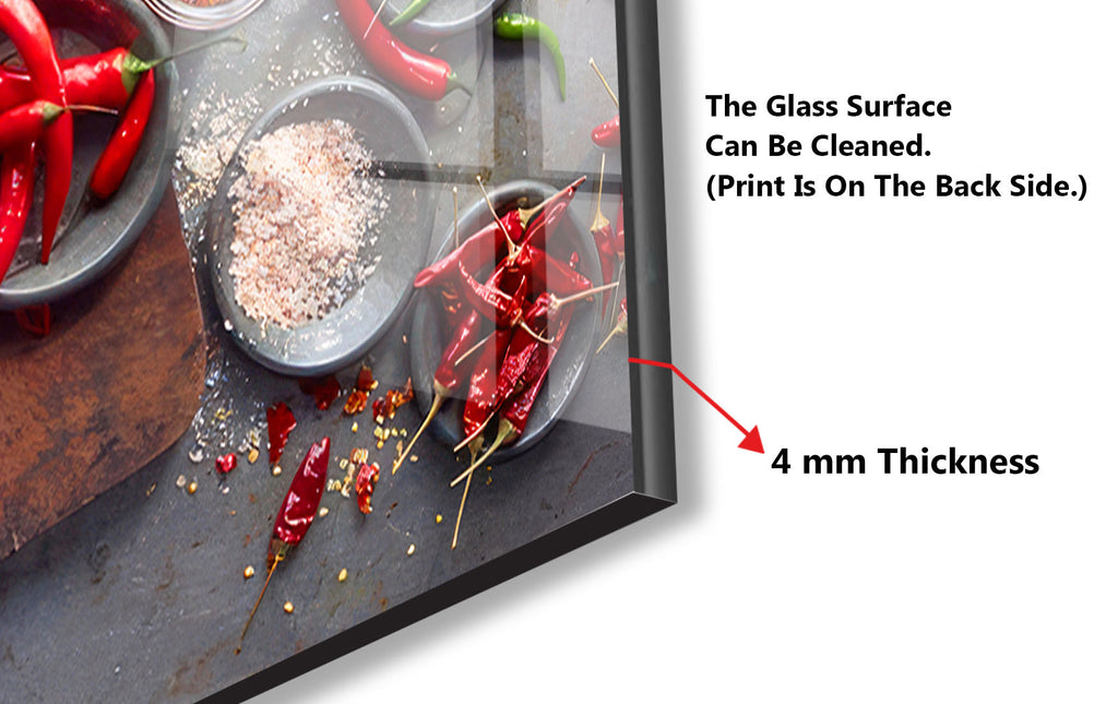 Colorful Chili Pepper Glass Kitchen Backsplash – Spicy Pepper Design-BacksplashArtworks