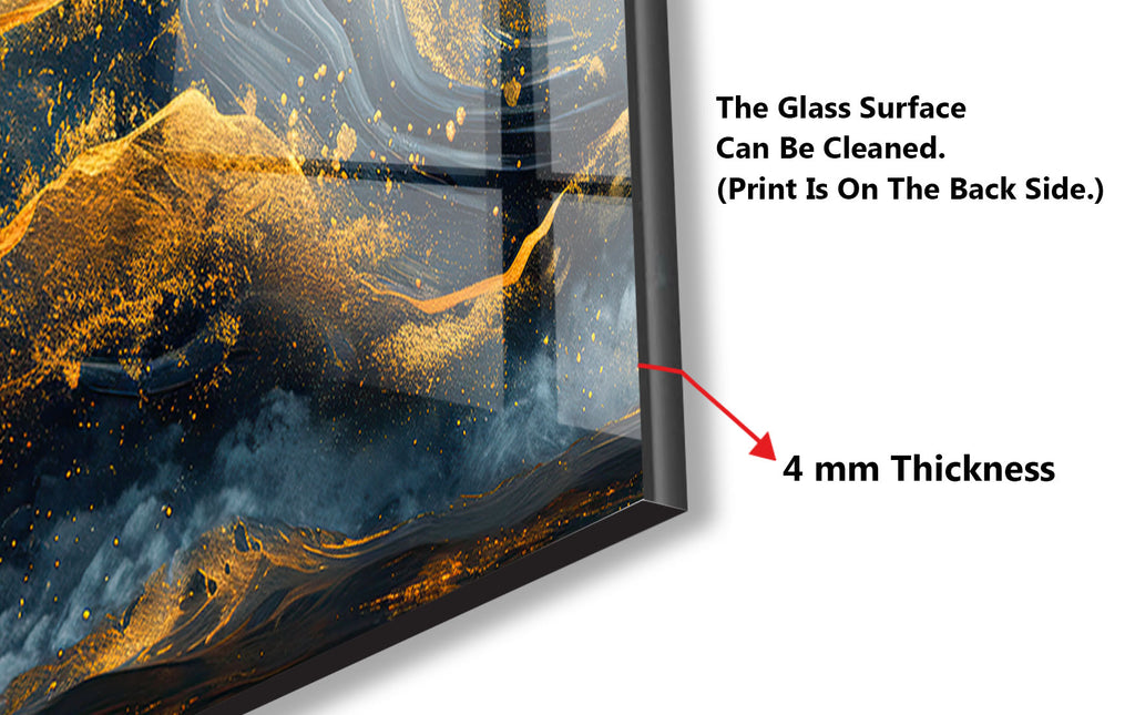 Golden Peaks - Glass Kitchen Backsplash-BacksplashArtworks