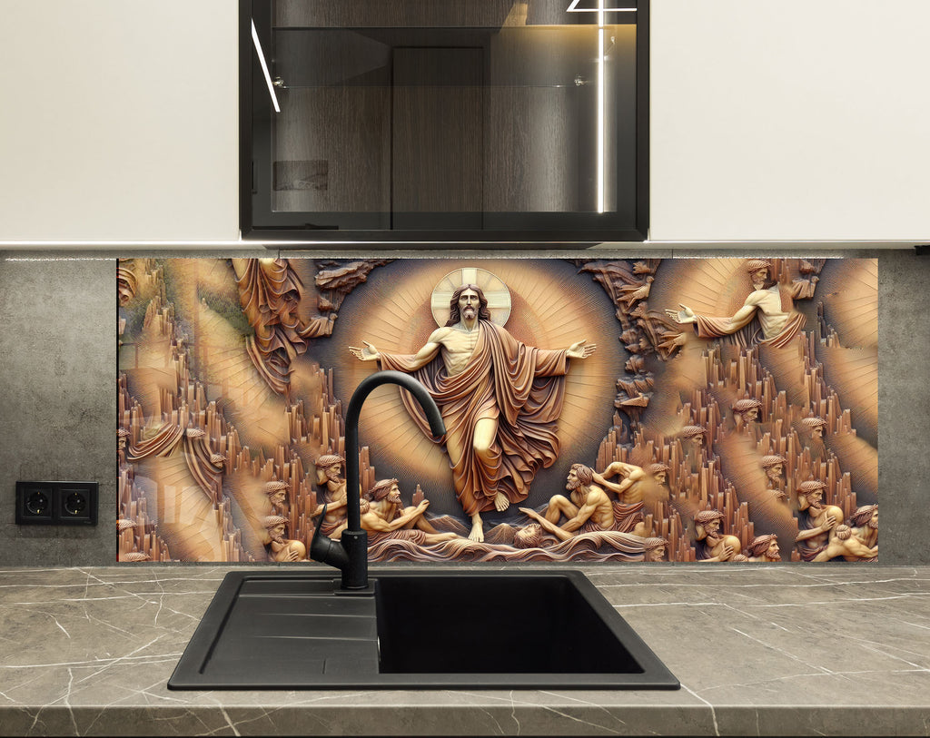 Jesus - Tempered Glass Kitchen Backsplash-BacksplashArtworks