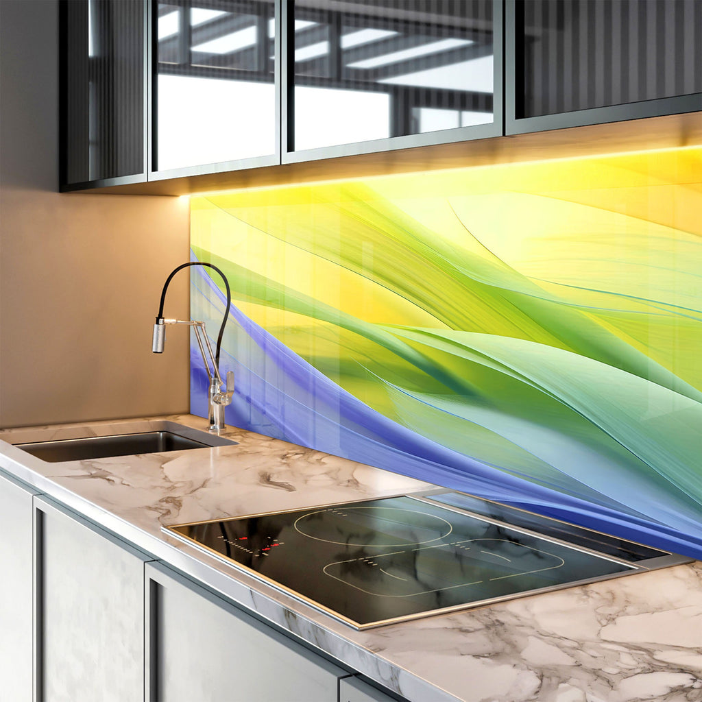 Gentle Breeze – Glass Kitchen Backsplash-BacksplashArtworks