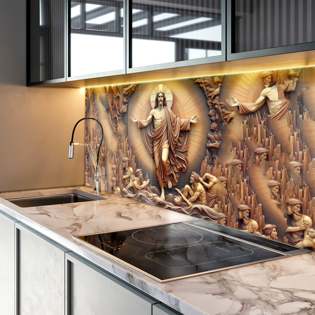 Jesus - Tempered Glass Kitchen Backsplash-BacksplashArtworks