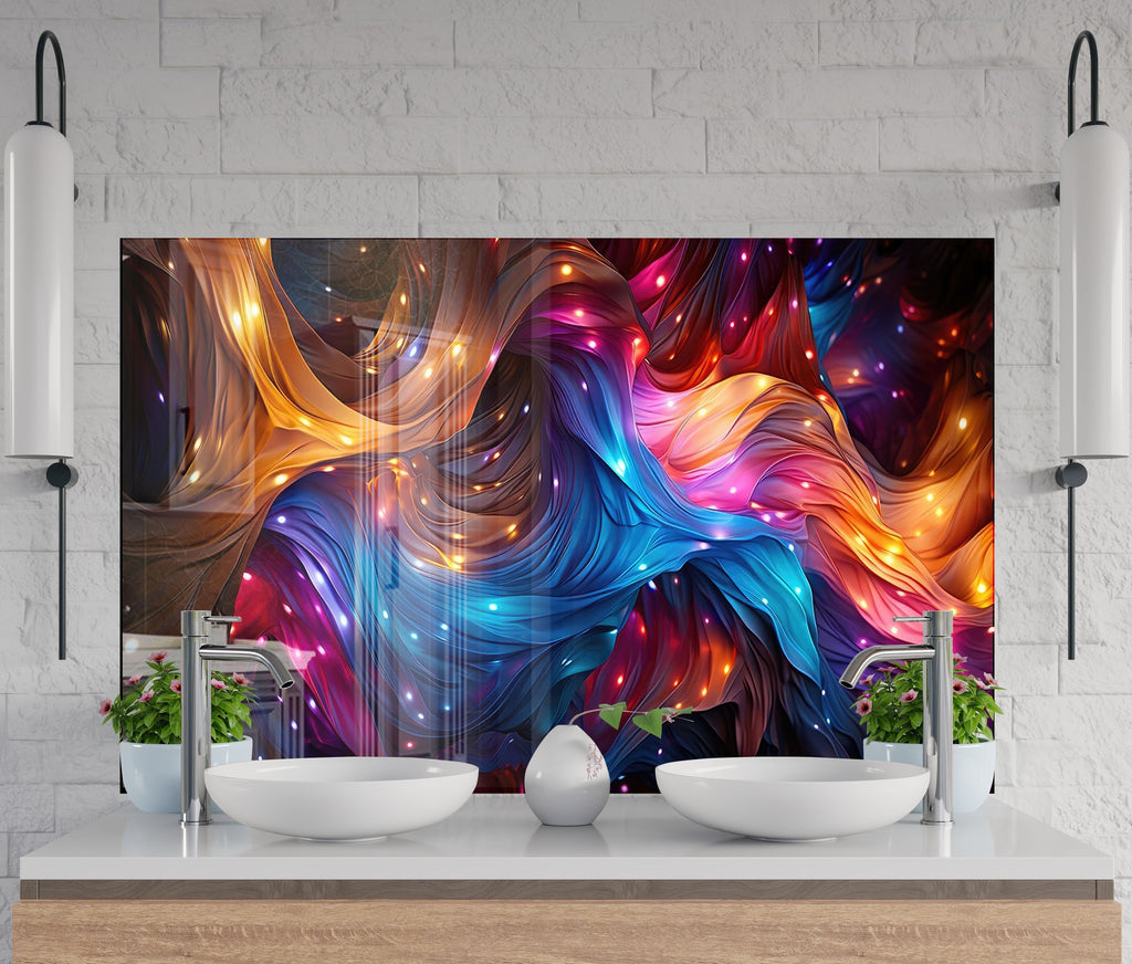 Cosmic Flow – Tempered Glass Kitchen Backsplash-BacksplashArtworks
